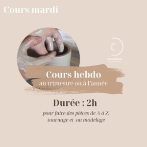 Cours hebdomadaire Mardi soir 18h30–20h30
